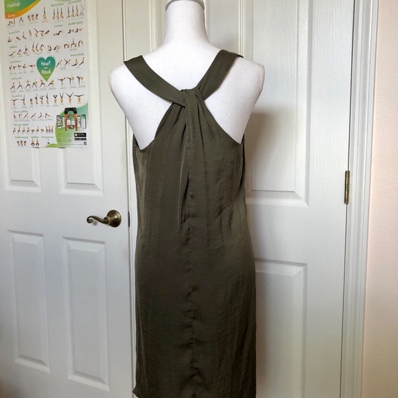Trouve Olive Green Sleeveless Trapeze Shift Dress SZ S - Picture 4 of 9